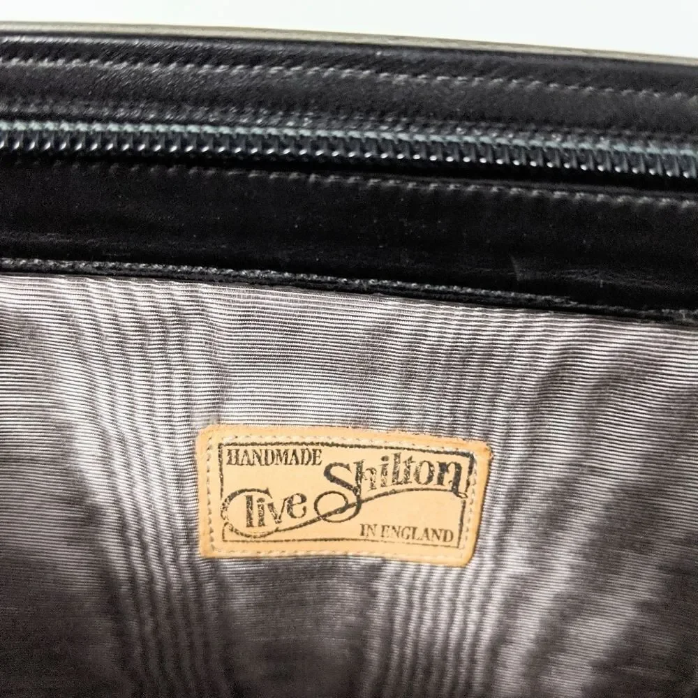 CLIVE SHILTON Vintage Leather Scalloped Clutch